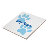 Baby Blue Puppy Paw Prints Editable Name タイル (側面)