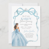 Baby Blue Quinceanera Invitation 招待状 (正面)