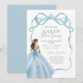 Baby Blue Quinceanera Invitation 招待状 (正面/裏面)