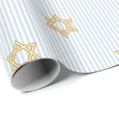 Baby Blue Shalom Zachor Jewish ラッピングペーパー (ロールコーナー)