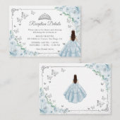 Baby Blue Silver Quincenarea Reception Details エンクロージャーカード (正面/裏面)