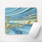 Baby Blue Trendy Musical Notes マウスパッド (マウス)