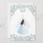 Baby Blue White Floral Cinderella Quinceanera 15 招待状 (裏面)