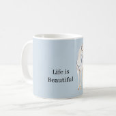 Baby Blue White Horses コーヒーマグカップ (正面左)