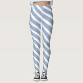 Baby Blue & White Stripe Leggings レギンス (正面)
