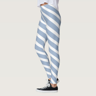Baby Blue & White Stripe Leggings レギンス