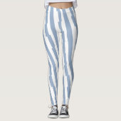 Baby Blue & White Stripe Leggings レギンス (正面)