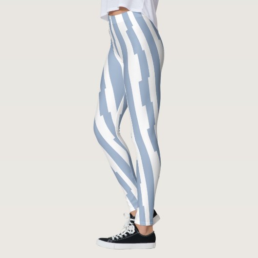 Baby Blue & White Stripe Leggings レギンス (左)