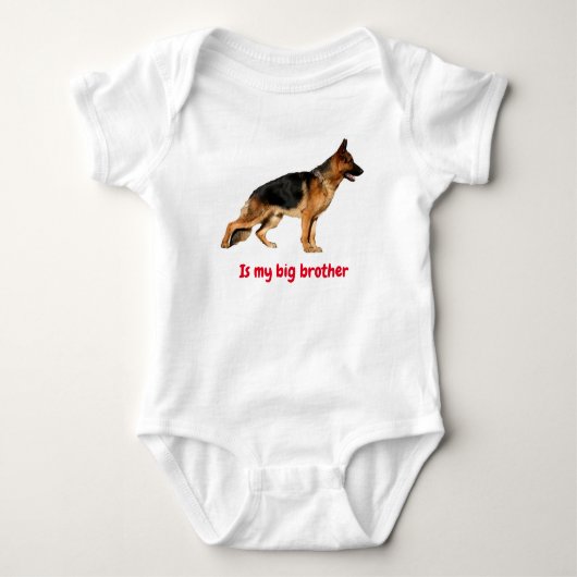 Baby body suit with German Shepherd "big brother" ベビーボディスーツ (正面)