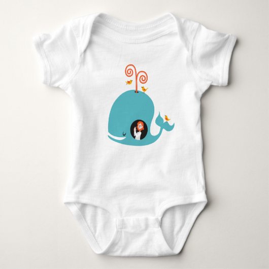 Baby Bodysuit Bible Story Jonah And The Whale ベビーボディスーツ (正面)