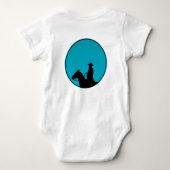 Baby Bodysuit Cowboy Silhouette in Turquoise ベビーボディスーツ (裏面)
