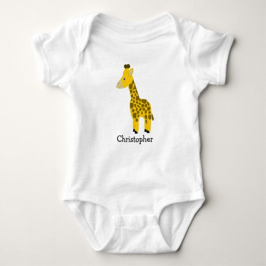 Baby Bodysuit Giraffe Design ベビーボディスーツ (正面)