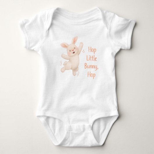 Baby Bodysuit – Hop Little Bunny, Hop ベビーボディスーツ (正面)