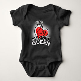 Baby Bodysuit : My Only Queen (black) ベビーボディスーツ