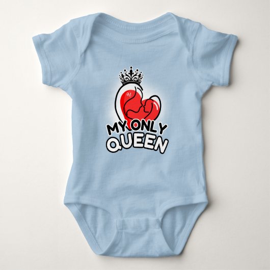 Baby Bodysuit : My Only Queen (blue) ベビーボディスーツ (正面)