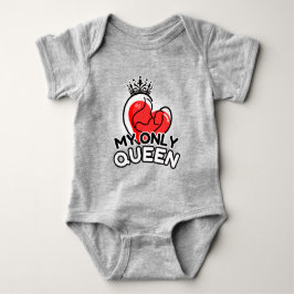 Baby Bodysuit : My Only Queen (grey) ベビーボディスーツ