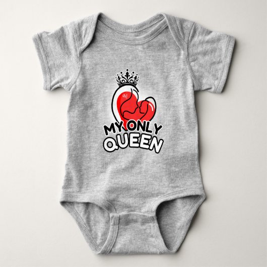Baby Bodysuit : My Only Queen (grey) ベビーボディスーツ (正面)