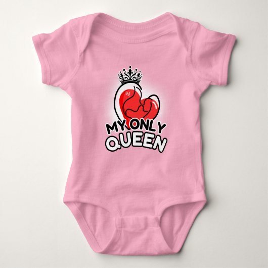 Baby Bodysuit : My Only Queen (pink) ベビーボディスーツ (正面)