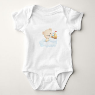 Baby Bodysuit – Sweet Teddy on a Cloud | Soft Wate ベビーボディスーツ