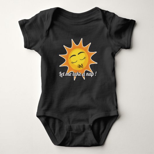 Baby Bodysuit : Take a Nap (black) ベビーボディスーツ (正面)