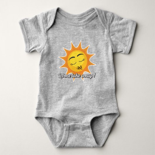 Baby Bodysuit : Take a Nap (grey) ベビーボディスーツ (正面)