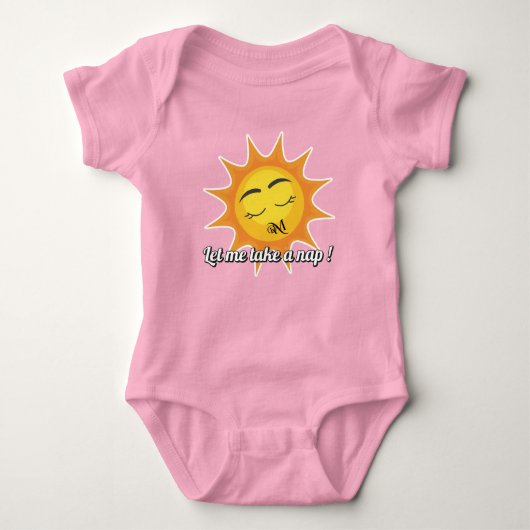 Baby Bodysuit : Take a Nap (pink) ベビーボディスーツ (正面)