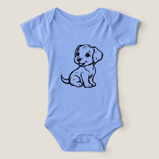 Baby Bodysuit with Black Golden Retriever Puppy De (デザイン正面)