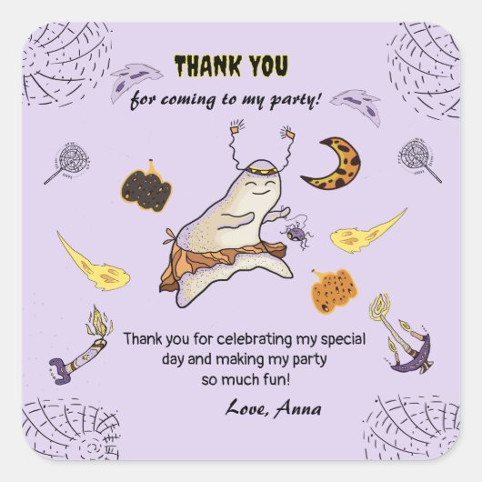 Baby boo ghost  スクエアシール (正面)