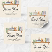 Baby Books and Brunch Neutral Baby Shower スクエアシール