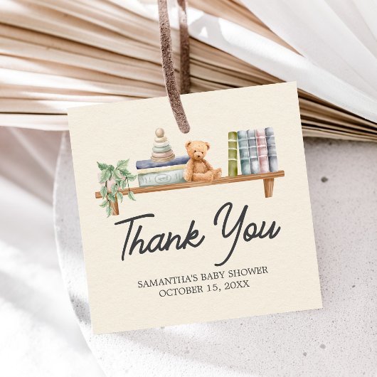 Baby Books and Brunch Neutral Baby Shower フェイバータグ