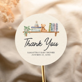 Baby Books and Brunch Neutral Baby Shower ラウンドシール