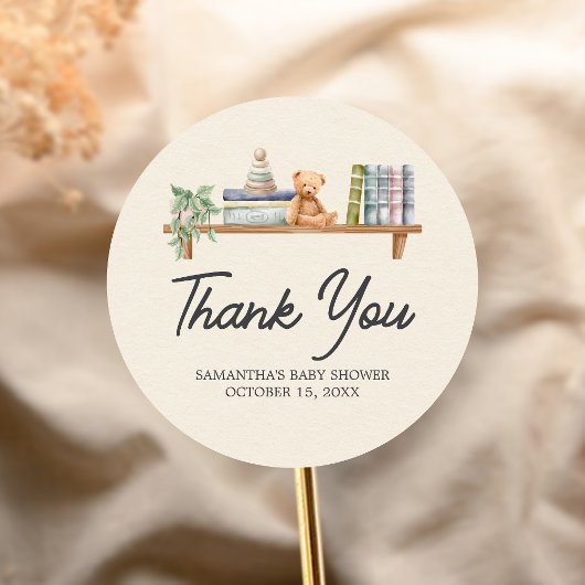 Baby Books and Brunch Neutral Baby Shower ラウンドシール