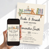 Baby Books and Brunch Neutral Baby Shower 招待状