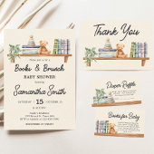 Baby Books and Brunch Neutral Baby Shower 招待状