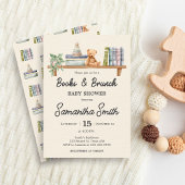 Baby Books and Brunch Neutral Baby Shower 招待状