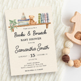 Baby Books and Brunch Neutral Baby Shower 招待状