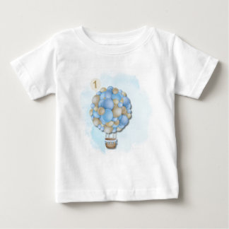 Baby Boy 1st Birthday Hot Air Balloon T-Shirt ベビーTシャツ