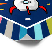Baby Boy Astronaut Outer Space Rocket Birth Stats ポスター (角)