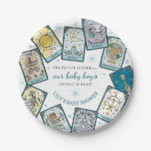 Baby Boy Baby Shower Tarot Cards Future Prediction ペーパープレート (正面)