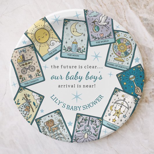 Baby Boy Baby Shower Tarot Cards Future Prediction ペーパープレート
