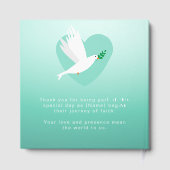 Baby Boy Baptism Christening Dove Blue Teal ゲストブック (裏面)