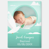 Baby Boy Baptism Christening Dove Clouds Photo マグネット (正面)