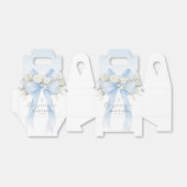 Baby Boy Baptism Eucalyptus Blue Bow フェイバーボックス (折り畳みなし)