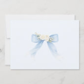 Baby Boy Baptism Photo Floral Eucalyptus Bow 招待状 (裏面)