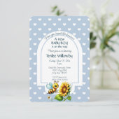 Baby Boy Bee In A Sunflower Shower  招待状 (スタンド正面)