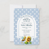 Baby Boy Bee In A Sunflower Shower  招待状 (正面)