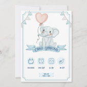 Baby Boy Birth Announcement 案内状 (正面)