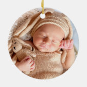 Baby Boy Birth Announcement Photo Name Stats セラミックオーナメント (裏面)