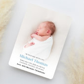 Baby Boy Birth Photo Custom Blue 