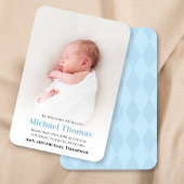 Baby Boy Birth Photo Custom Blue